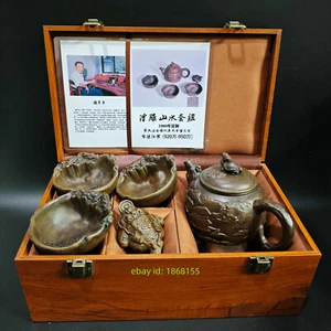 Set Yixing Zisha Clay Handmade Spittor statue Kung Fu Tea Exquisite Teapot 400cc - Picture 1 of 9