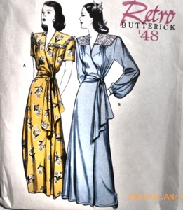 VINTAGE BUTTERICK 5152 RETRO '48 WOMEN'S ROBE PATTERN Sz 18-24 - Picture 1 of 7