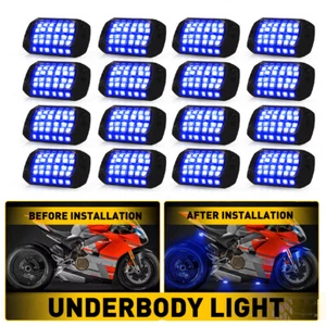 16PCS 36LED Blue Car Motorcycle Underbody Underglow Light Ambient Lamp Universal - Foto 1 di 12
