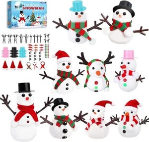 Christmas Crafts Xmas Gifts,Molding Clay Snowman DIY Kit,9Pack Build a Snowman - Picture 1 of 6