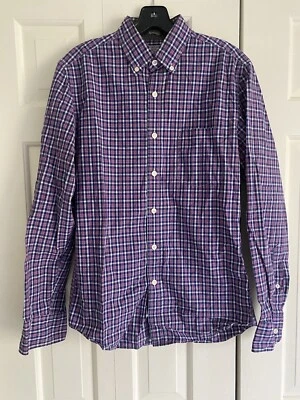 J. Crew Blue White Black Pink Plaid Men's Slim Shirt Small - Image 1 of 3