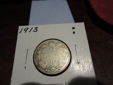 1913 - Canada Silver Quarter - Circulated - Canadian 25 cent coin 