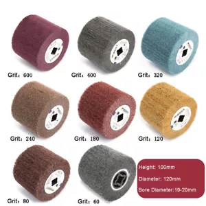 100x120mm Abrasive Polishing Wheel Nylon Wire Drawing Burnishing Wheel 60#-600# - Picture 1 of 23
