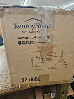 Luz de tocador negra Kenroy Home Dale 2 luces 93515BL Foto 1 de 3