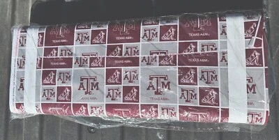 NCAA Texas A&M Burgundy Gray Logo 100% Cotton Fabric TAM 020 by the Yard - Image 1 of 3