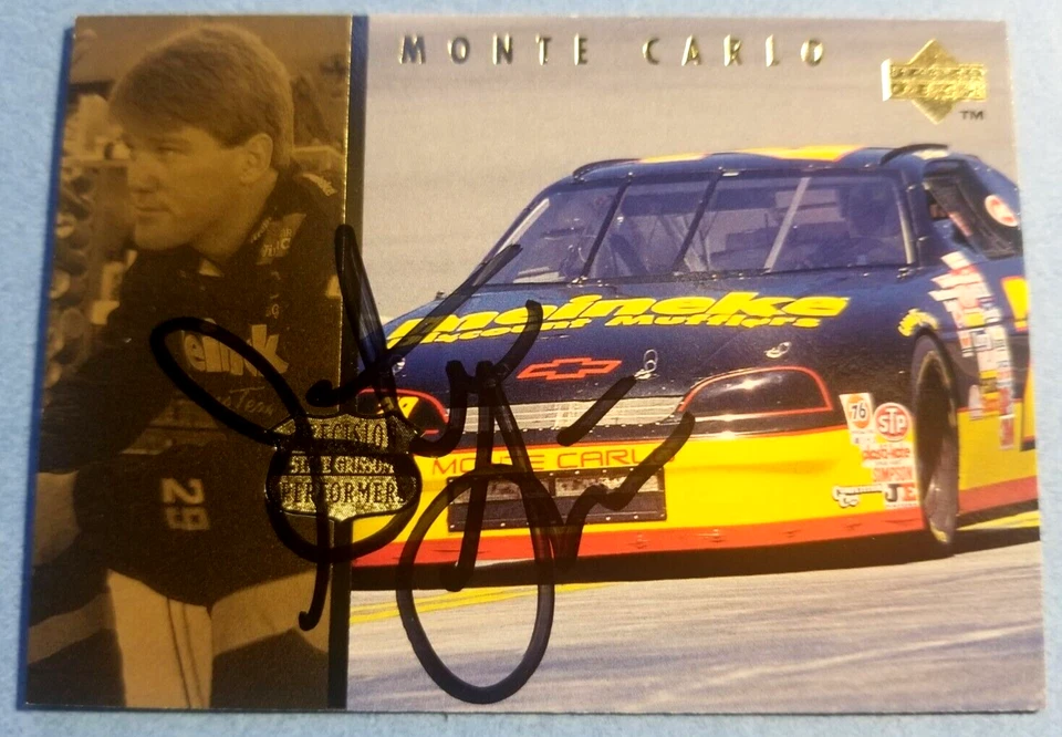 STEVE GRISSOM 1996 UPPER DECK #107 AUTOGRAPHED NASCAR RACING CARD - Image 1 of 2