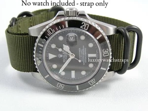 GREEN SUPERB BALLISTIC NATO® WATCH STRAP FOR HAMILTON WATCHES 18, 20, 22 & 24mm - Picture 1 of 12