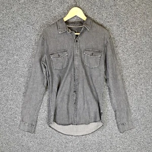 Silent Theory Mens Button Up Shirt Size S Small Grey Denim Long Sleeve - Picture 1 of 8
