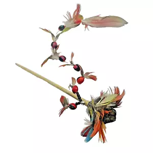 Bacchetta Magica Ayahuasca | Bastone per Capelli Aya Pin | Piuma di Ara | Perline - Foto 1 di 13