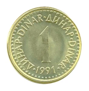 S-DS12 - Yugoslavia Group of 55 x 1 Dinara 1990-1991 Unc. (U) Mixed Date Coins - Picture 1 of 3