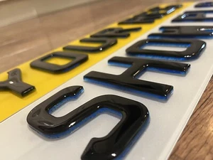 4D BLUE NEON GEL -PAIR OF NUMBER PLATES —- PAIR — SHOW STYLE ONLY - Picture 1 of 2