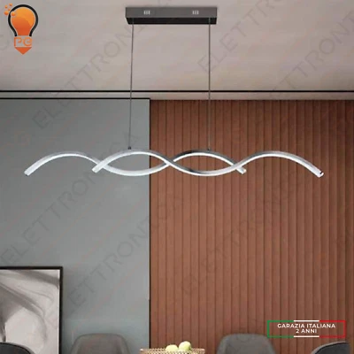 Lampadario a sospensione soffitto sospeso a LED 25W moderno da soggiorno cucina - Immagine 1 di 4