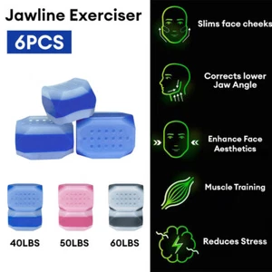 6PCS Jaw Exerciser for Men & Women 3 Resistance Levels Silicone Jawline - Picture 1 of 15