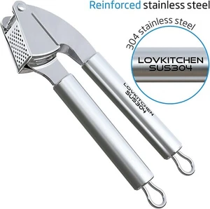 Garlic Press LOVKITCHEN Durable Stainless Steel Kitchen Garlic/Ginger Mincer - Picture 1 of 7
