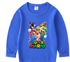BNWT 100% cotton Super Mario T-Shirt Nintendo boys Top long sleeves Tshirt  kids