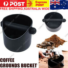 Coffee Waste Container Grinds Knock Box Tamper Tube Bin Black Bucket DF