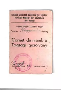 Nr-54432 Mitgliedskarte Sibiu - Szeben Rumänien Ungarn 1947 - Bild 1 von 3