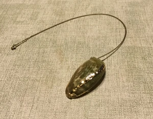 Large Polished Olive Shell Pendant on a 24” Gold-tone Serpentine Chain - Picture 1 of 5