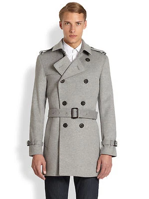 Gabardina hecha a medida para hombre, abrigo de invierno de doble botonadura para hombre abrigo largo para hombre  Foto 1 de 4