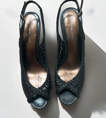 NEW! Bandolino Slingback/ BLACK Woven Platform Peep Toe Heels- Size 10M - Image 1 of 4