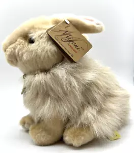 Miyoni Aurora 10" Angora Rabbit Tan Stuffed Plush Easter Bunny Tags Attached - Picture 1 of 9