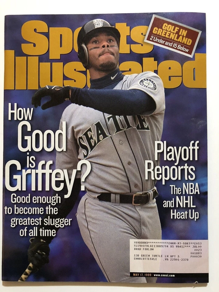 1999 年 5 月 17 日 Ken Griffey Jr. 西雅图水手队体育图示 — 第 1/1 张图片