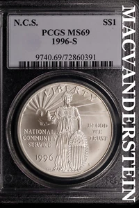 1996-S N.C.S. Commemorative Silver Dollar - PCGS MS69 - No Reserve #SLG361 - Picture 1 of 2