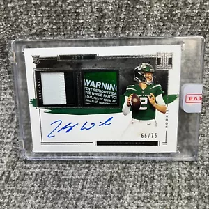 2021 Impeccabile Zach Wilson On Card Patch Reliquia Rookie Auto/75 RC Casco Tag SP - Foto 1 di 5