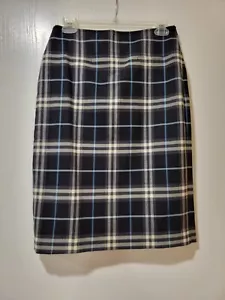 Burberry London Vintage Classic Pencil Wool Skirt Check Plaid Made in Italy - Picture 1 of 7