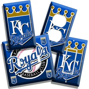 KANSAS CITY ROYALS SQUADRA DI BASEBALL INTERRUTTORE LUCE PRESA PIASTRE DA PARETE UOMO DECORAZIONE GROTTA - Foto 1 di 23