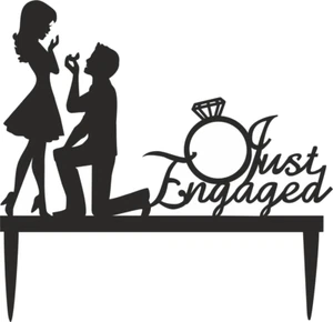 Verlobte & Verlobte Tortenaufleger Verlobung, nur verlobt, hochwertiges Acryl - Bild 1 von 3