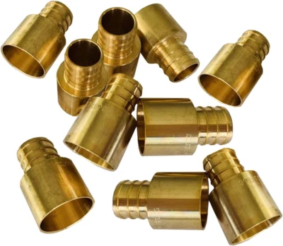 Адаптер медный потовый гнездовой Pex Fittings 1/2 дюйма x 1/2 дюйма (над медной ванной) 10 шт. - Изображение 1 из 4