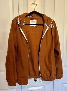 DENIM & FLOWER Ricky Singh Russet Cotton Zip Front Hooded Jacket Small NWOT - Picture 1 of 8