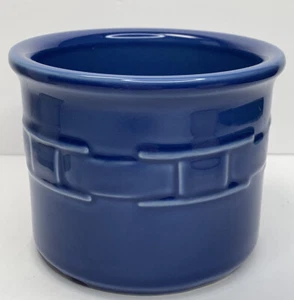 Longaberger Pottery Blue Woven Traditions 1 Pint Salt Crock Made In USA - Picture 1 of 7