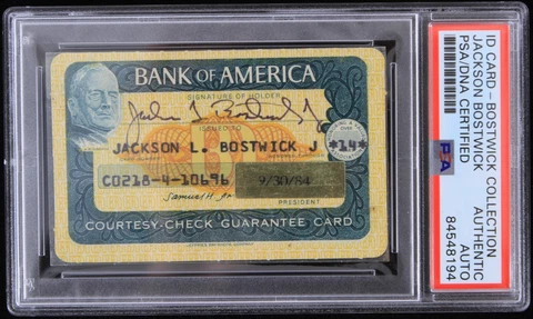 1984 Captain Marvel Jackson Bostwick Signed ID Card (PSA/DNA Slabbed) Cover