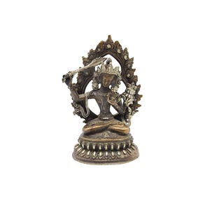 Tibetische Manjushree Buddhistische Statue - 4,7 Zoll Höhe - Bild 1 von 4