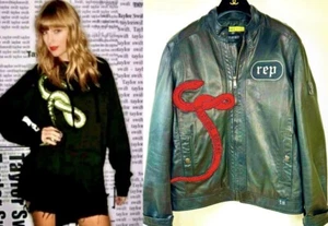 Chaqueta de Cuero Versace Taylor Swift Reputation Tour Serpiente 12 14 48 50 Abrigo XL L - Imagen 1 de 24