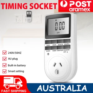 Electronic Digital Timer Switch 7 Day 12/24 Hour Programmable Timing Socket - Picture 1 of 13