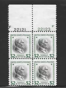 BLOQUE DE PLACAS US SCOTT 833 sin montar o nunca montada oF 4 - 1938 $2 yel grn y edición negra - endurecimiento - Imagen 1 de 2