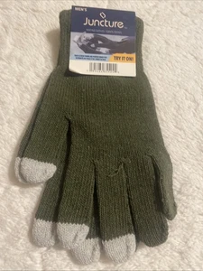 Juncture Men’s Gloves Texting Gloves Touch Screen Thumb and Pointer New Green - Picture 1 of 4