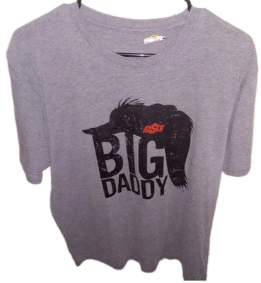 NCAA Oklahoma State OSU Cowboys Men's Medium "Big Daddy" Short Sleeve Gray Shirt - Image 1 of 2