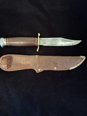 Edgemark 436 Bowie  Knife  Solingen Germany  with original Sheath  200 04 - Image 1 of 3