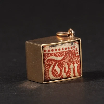 1957 Винтажный десять шиллингов примечание чрезвычайной деньги коробка подвеска подвеска 9 карат золото 3D - Изображение 1 из 4