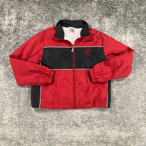 Vintage Nike Jacket Boys Large L Red Windbreaker Full Zip Swoosh 90s Youth Kids - Picture 1 of 15