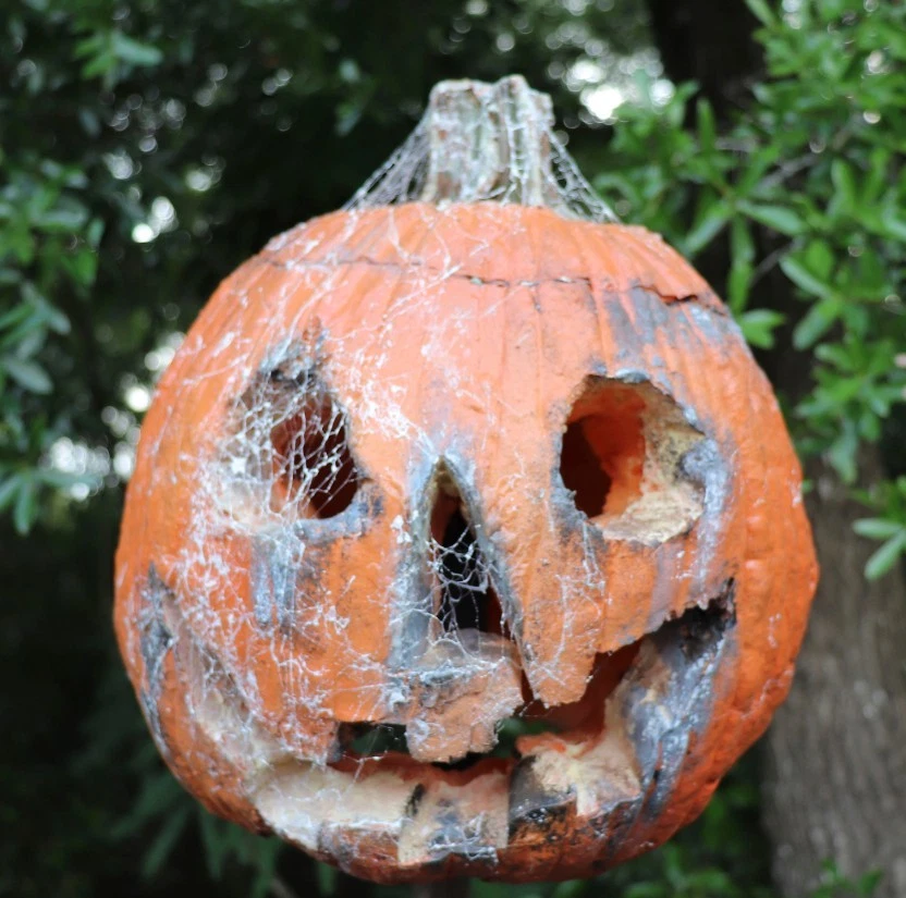 Máscara de calabaza Halloween Haunt látex miedo Jack O linterna podrida Foto 1 de 4