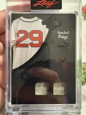 CAMISETA SATCHEL PAIGE 2025 HOJA ESPECTACULAR NEGRA VERDADERA 1/1 JUEGO USADA ¡RARA! Foto 1 de 2