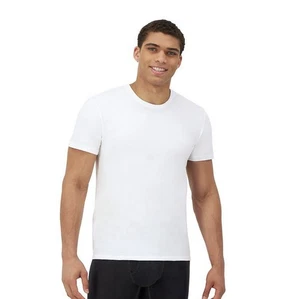 Herren Hanes MEDIUM Comfort Fit Stretch 5 weiß Unterhemd (4 Rundhals 1 V-Ausschnitt) - Bild 1 von 8
