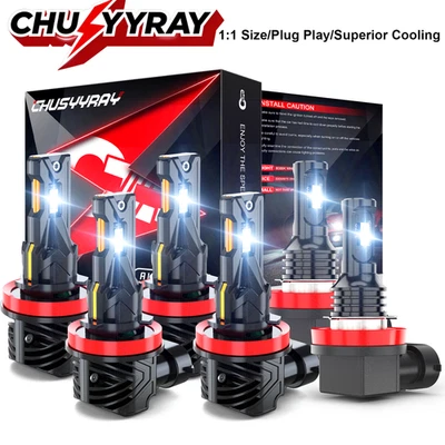 For Toyota Tacoma 2016-2020 - 6X LED Headlight High/Low Beam Fog Light Bulbs Kit - Image 1 of 4