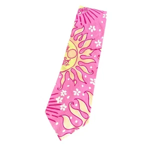 Vintage Lilly Pulitzer Men’s Tie Yellow Pink Sun Of A Gun Rare Print 54” Cotton - Picture 1 of 5