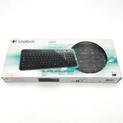 Logitech K360 Y-R0017 Wireless Keyboard With Unifying Dongle Tested Works Black - Image 1 of 4